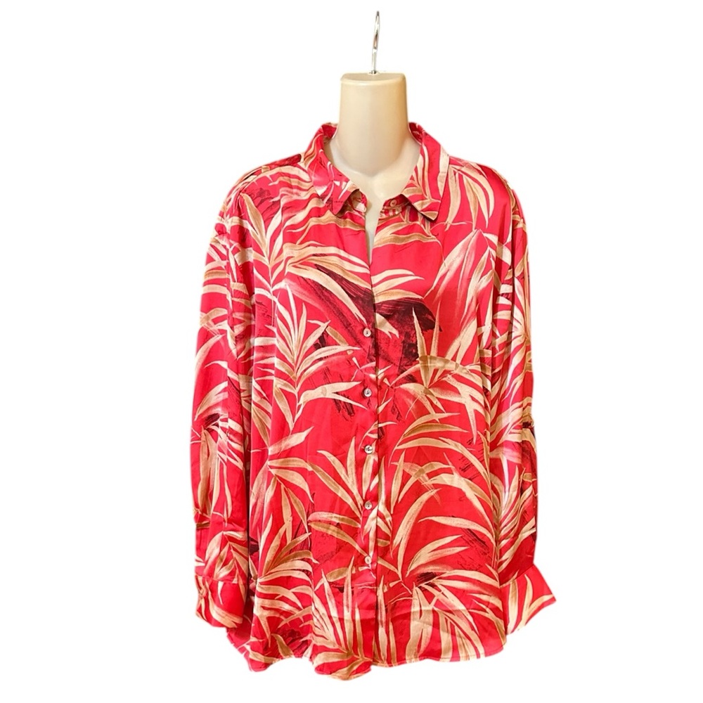 Haver‎ London button-up top featuring a bold, multicolored pattern
